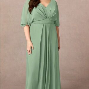 Azazie Green V-Neckline Gown for Mother of bride/groom